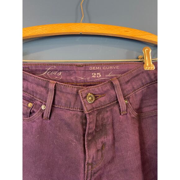 Levi’s Demi Curve Skinny Stretch Jeans – Purple Size 25 x 32 - Picture 2 of 5
